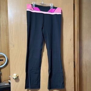 lululemon athletica Black Leggings with Pink Waistband